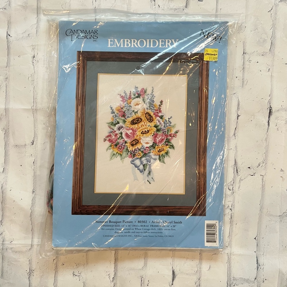 Candamar Designs Embroidery Kit Summer Sunflowers Bouquet Picture